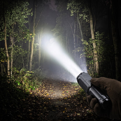 Tactical LED Flashlight – USB Rechargeable, Zoomable Beam, Waterproof