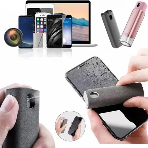2-in-1 Screen Cleaner Spray with Microfiber Cloth – For Phones, Tablets & Monitors