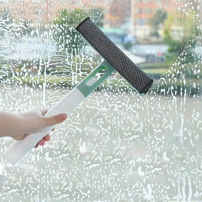 3-in-1 Glass Cleaner with Spray & Double-Sided Wiper – Sponge, Scrubber & Squeegee
