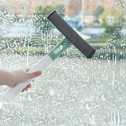 3-in-1 Glass Cleaner with Spray & Double-Sided Wiper – Sponge, Scrubber & Squeegee
