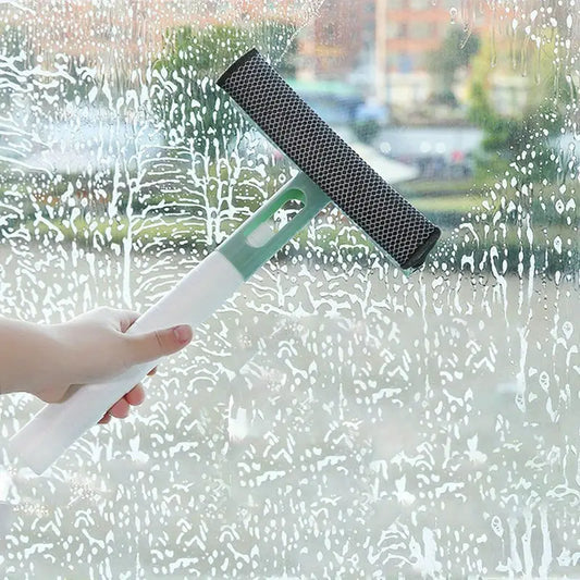 3-in-1 Glass Cleaner with Spray & Double-Sided Wiper – Sponge, Scrubber & Squeegee