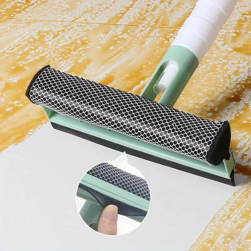 3-in-1 Glass Cleaner with Spray & Double-Sided Wiper – Sponge, Scrubber & Squeegee