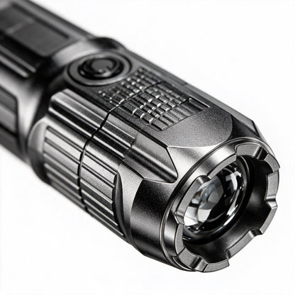 Tactical LED Flashlight – USB Rechargeable, Zoomable Beam, Waterproof